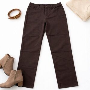 Gloria Vanderbilt Amanda Jeans Brown Straight Leg 5 Pocket Logo Women’s Size 8
